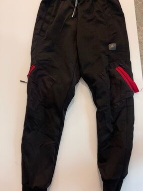 Kids Black Joggers with Red Accents - Casual Athletic Sweatpants